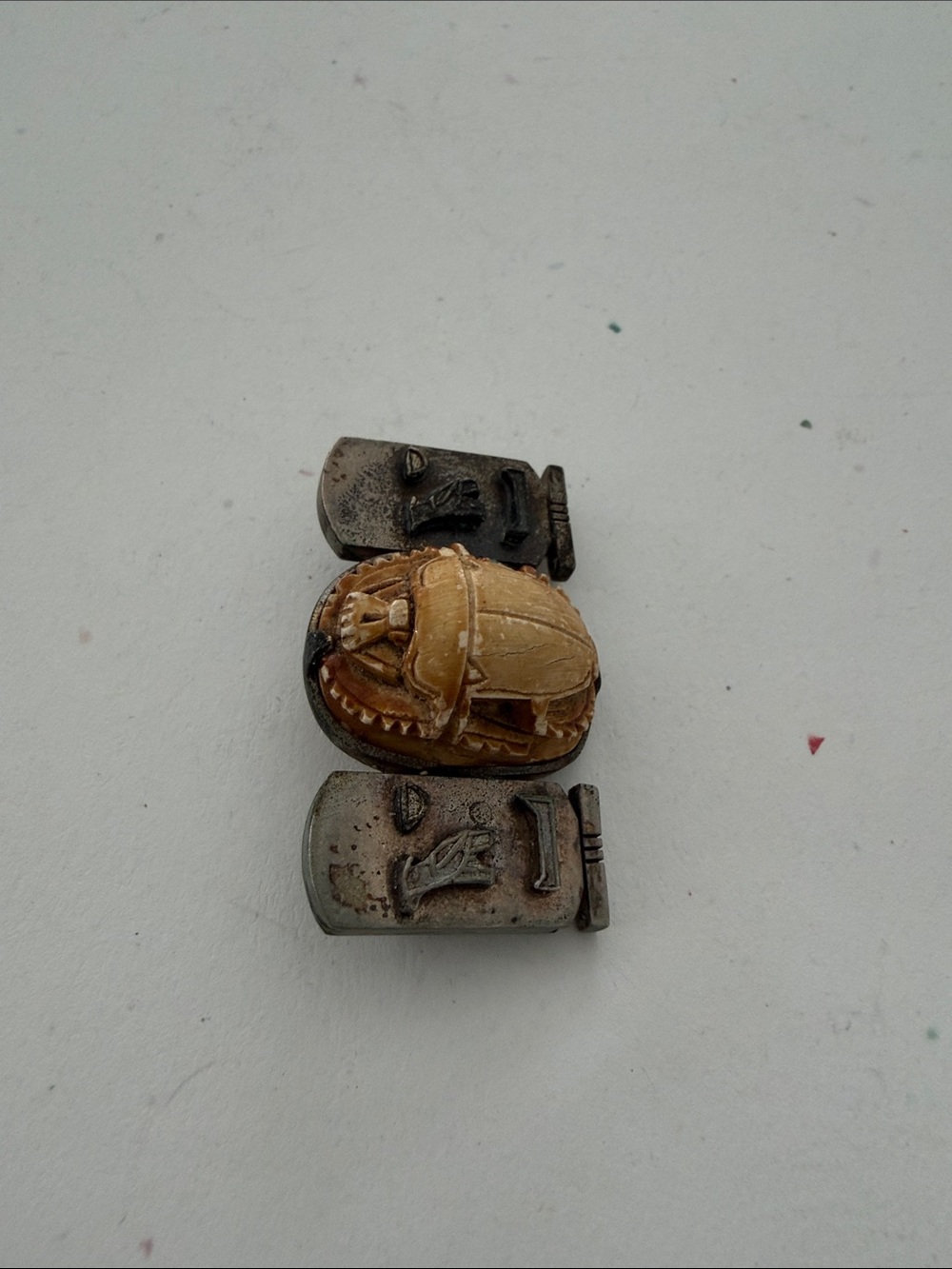 Carved Scarab Beetle Pin